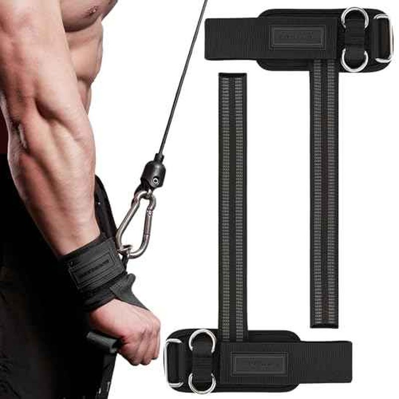 MANUEKLEAR Non-Slip Wrist Straps for Weightlifting Deadlifting, Gym Lifting Straps with D Rings for Cable Machine Workout, 10mm Neoprene Padded Weight lifting Wrist Wraps for Men Women