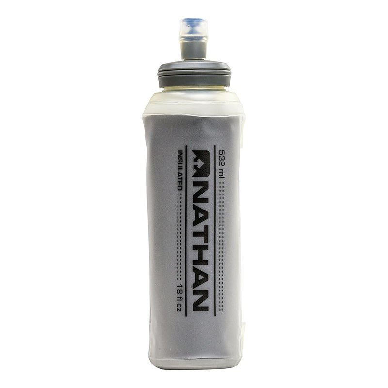 Nathan Insulated Soft Flask, Soft Flask Running Bottle, Hydration Insulated Water Bottle for Hiking, Walking, Exercise, Fits in Vests, 18oz