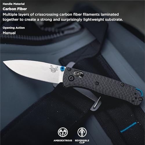 Benchmade - Mini Bugout 533 Folding Knife with Black Carbon Fiber Handle (533-3)