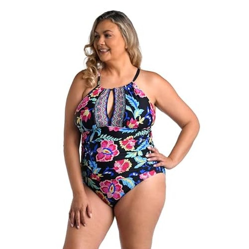 La Blanca Women's High Neck One Piece Swimsuit