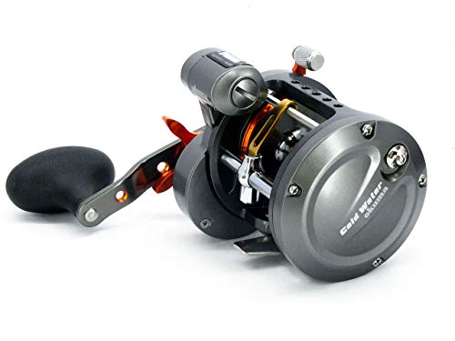 Okuma Cold Water Linecounter Trolling Reel CW-303D, Silver and Okuma Classic Pro GLT Copper/Lead core Trolling Rod (12- 27 Lbs), Black Bundle