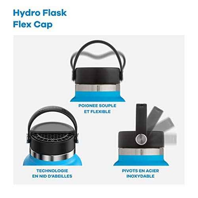 Hydro Flask 21 oz. Water Bottle - Stainless Steel, Reusable, Vacuum Insulated with Standard Mouth Flex Lid , Fog