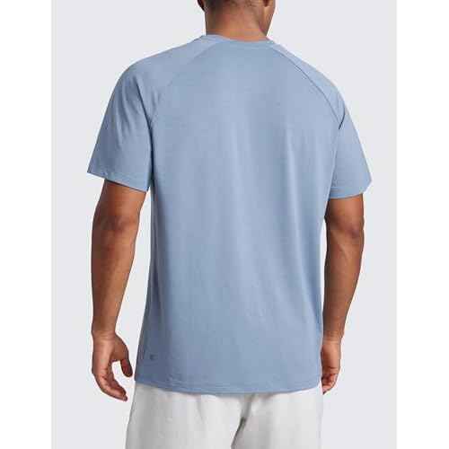 CRZ YOGA Mesh Workout Shirts for Men - Lightweight Breathable T-Shirts Running Athletic Training Short Sleeve Tops