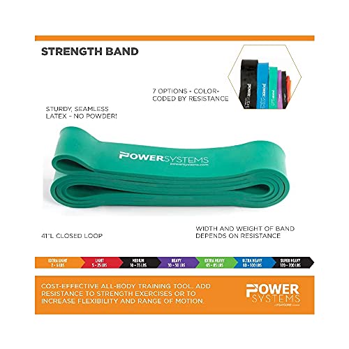 Power Systems Strength Band, Super Heavy Up To 200 Pounds of Resistance, Closed Loop Band, 41 Inches, Black, (68168)