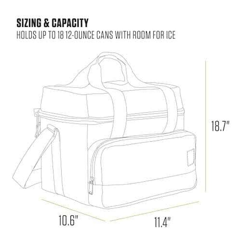 Carhartt Insulated Two Compartment Cooler, Durable Water Repellent Material W/Front Zippered Pocket for Camping, Beach & Travel