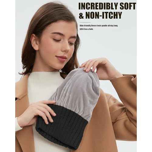 Winter Beanie Hat for Women Fleece Lined Beanies Soft Chunky Warm Wool Blend Knit Hats Womens Men Snow Cap