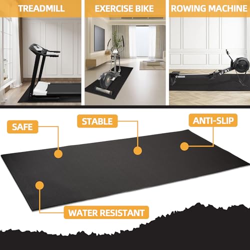 Signature Fitness High Density Home Gym Treadmill Exercise Bike Equipment Mat, 1/4" Thick, 24" x 48" (2 x 4FT)