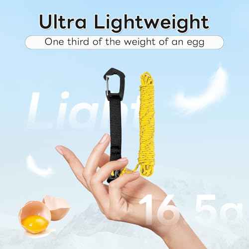 4 Pack Guy Lines-Ultralight Tent Cords with Locking Carabiner Clip, 2mm 100% Nylon Guylines Ropes for Outdoor Camping Tent Tarp,Climbing,Hiking Backpacking (Orange, 4M)