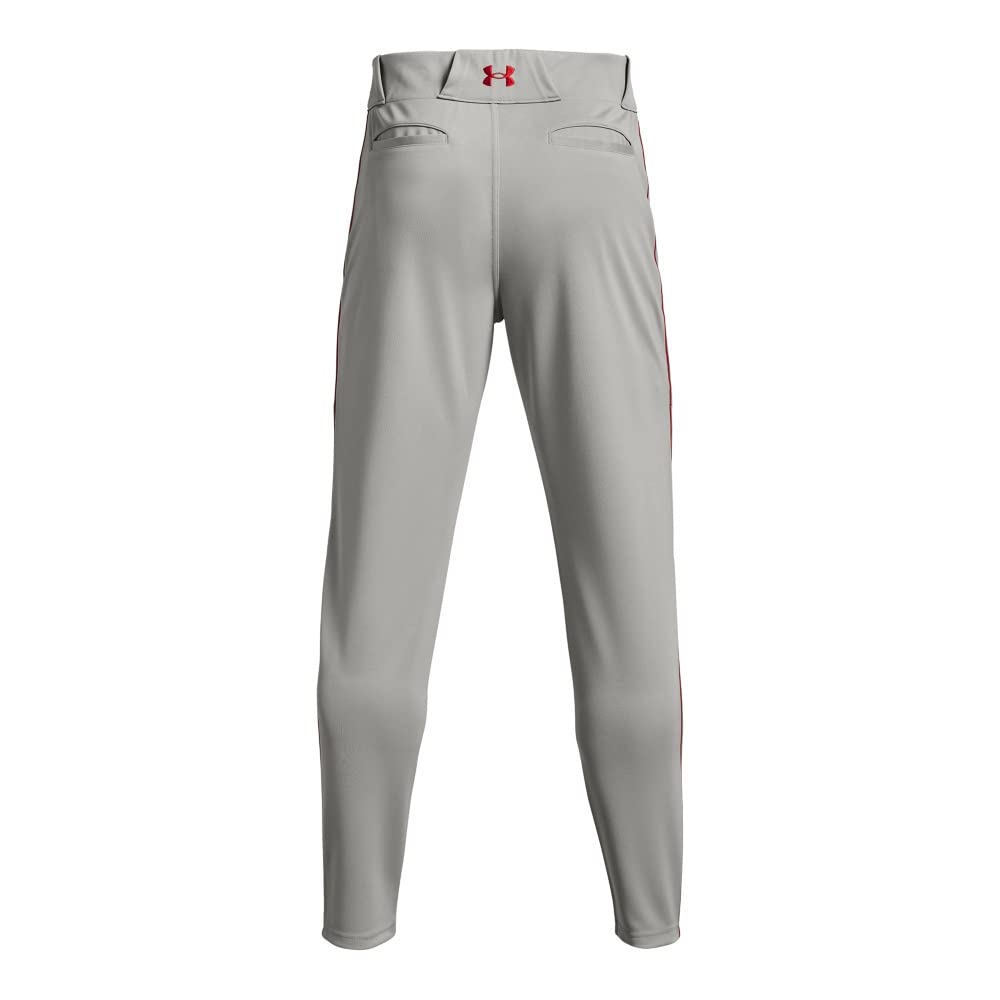 Under Armour Men's Utility Baseball Straight Leg Pant Pipe 22, (083) Baseball Gray/Red/Red, Medium