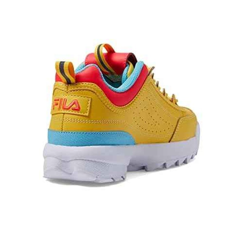 Fila Disruptor II Premium (Big Kid) Lemon/Diva Pink/Bluefish 5 Big Kid M