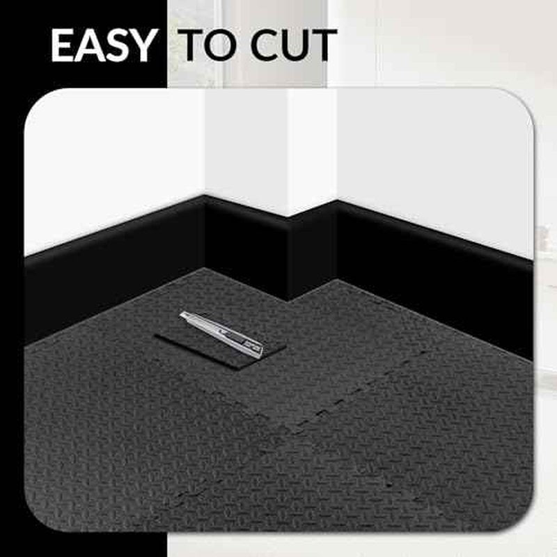 Fitvids Puzzle Exercise Gym Flooring Mat, High-Density EVA Interlocking Tiles Workout Mat for Home Gym, Fitness Equipment, MMA, Gymnastics, Shock-Absorbing Exercise Mat