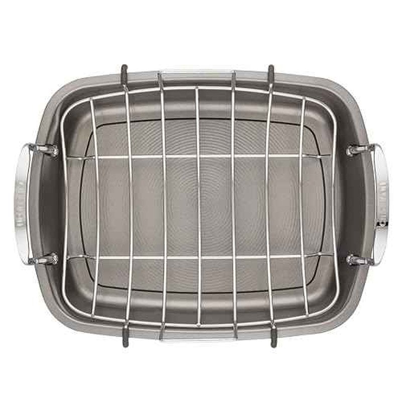 Circulon Nonstick Roasting Pan / Roaster with Rack - 17 Inch x 13 Inch, Gray