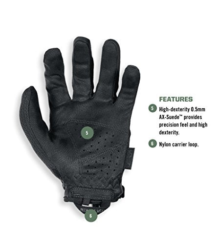 Mechanix Wear: Tactical Specialty 0.5mm High-Dexterity Work Gloves with Secure Fit and Precision Feel, Tactical Gloves for Airsoft, Paintball, Utility Use, Gloves for Men (Black, Large)