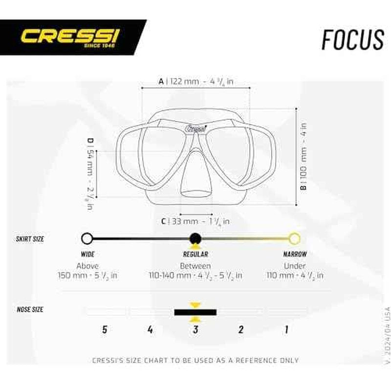 Cressi Adult Snorkel Kit- Lightweight Mask & Snorkel Combo for Snorkeling- Focus & Supernova Dry - Designed in Italy