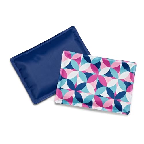 Cool Coolers by Fit & Fresh 2 Pack Soft Ice, Flexible Stretch Nylon Reusable Ice Packs for Lunch Boxes & Coolers, Geo & Navy