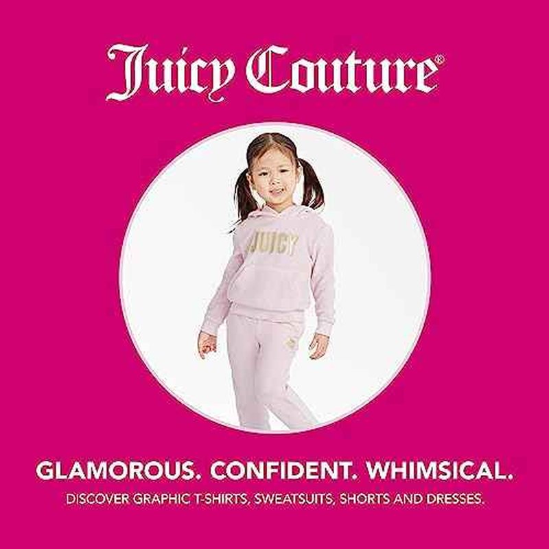 Juicy Couture Girls' Pull-on Plush Velour Jogger, Ribbed Waist & Cuffs