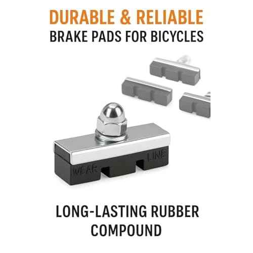 Premium Bicycle Brake Pads 4-Pack(2pair) ? 4mm Durable & Quiet, Universal Fit for BMX, MTB, Road Bikes with Side-Pull Caliper Brakes ? Long-Lasting Rubber and Steel Construction, Easy Installation