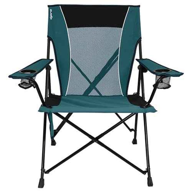 Kijaro Dual Lock Folding Camp Chair - Versatile Sports Chair With Locks Position for Outdoors - Cayman Blue Iguana