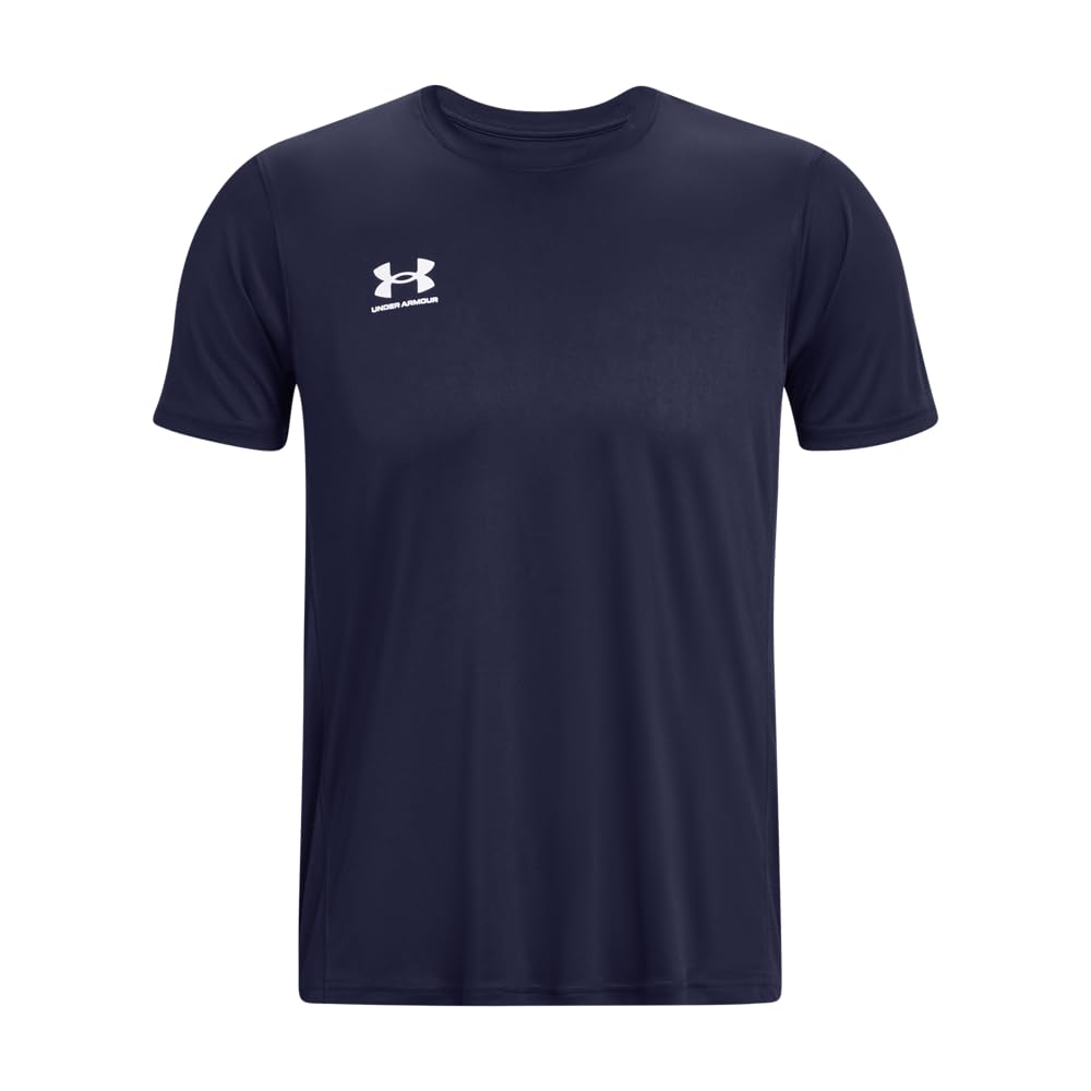 Under Armour Men's Challenger Train Short Sleeve T Shirt, (410) Midnight Navy / / White, Large