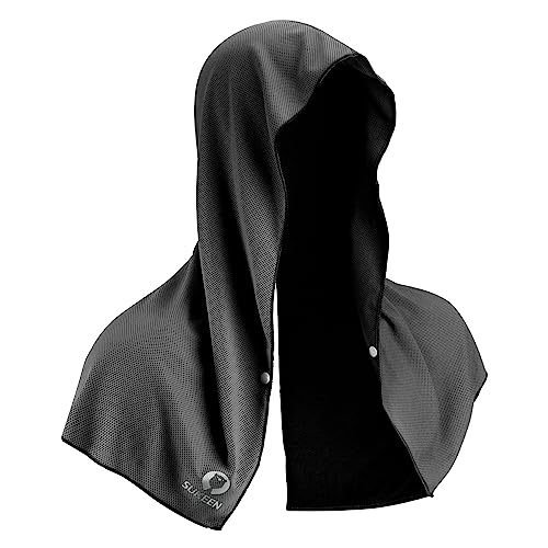 Sukeen Cooling Hoodie Towel for Men, Cooling Towels for Neck and Face, Cools When Wet Cooling Neck Wraps, Sport Workout Camping Cycling Cool Towel for Hot Weather