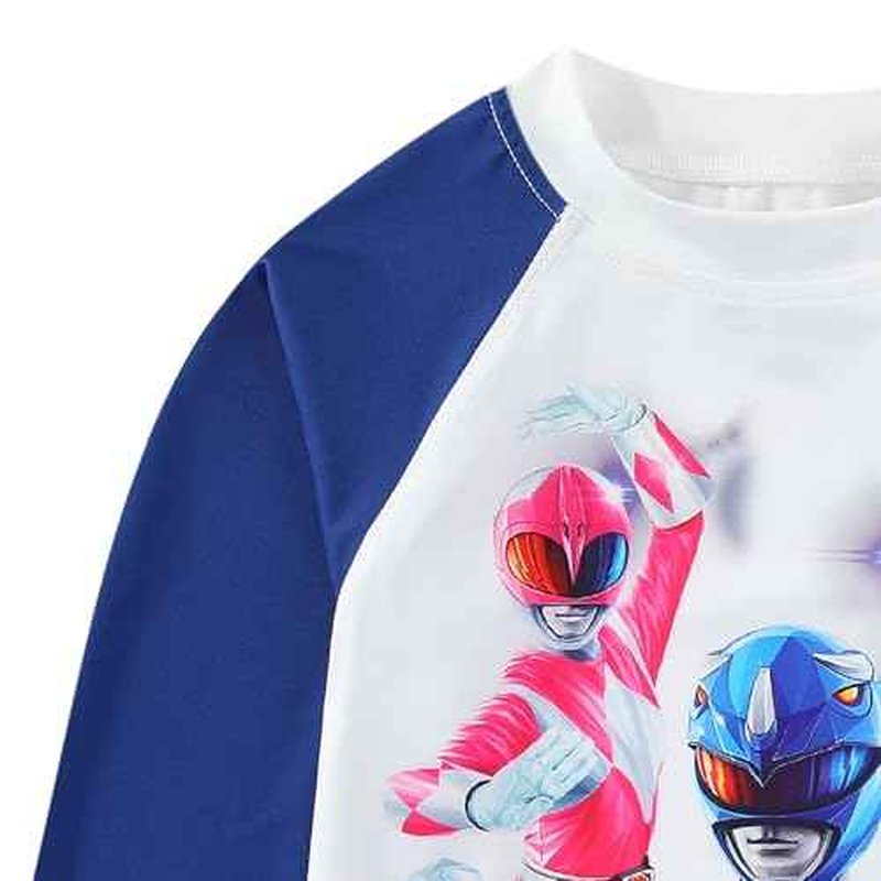 Power Rangers Boys UPF 50+ Rash Guard and Swim Trunks for Big Kids