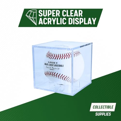 Collectible Supplies Baseball Display Case | Acrylic Baseball Cube | Clear Viewing Display Case to Protect Your Collection | Protection & Elegant Design Cube Storage (1 Cube)