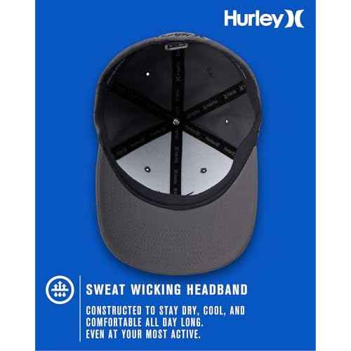 Hurley Men's Caps - One & Only Flexfit Baseball Cap - Fitted Hats for Men (S-XL)