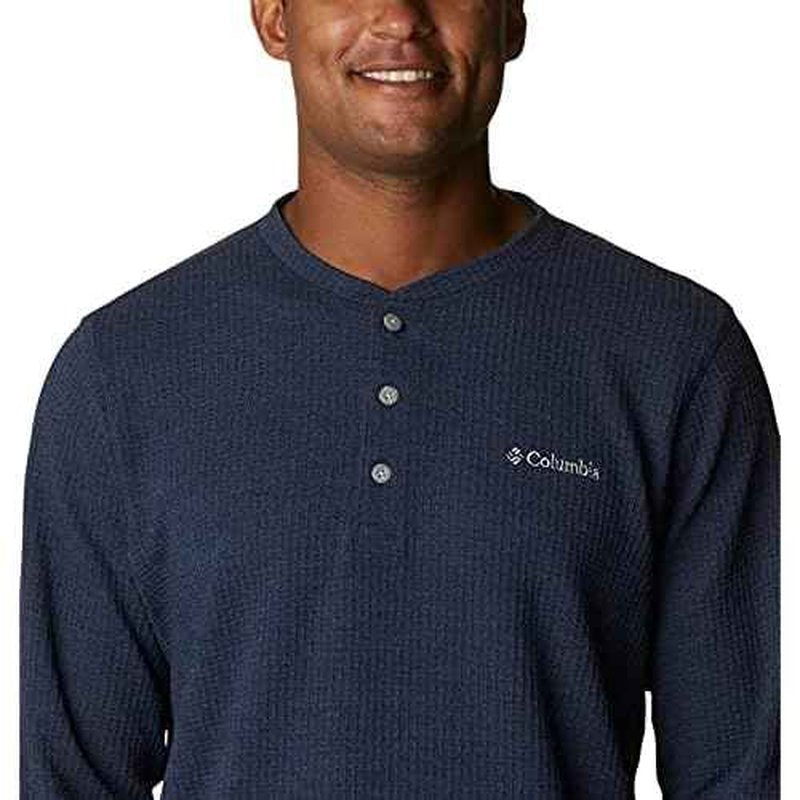 Columbia Mens Pine Peak Waffle Long Sleeve HenleyHiking Shirt