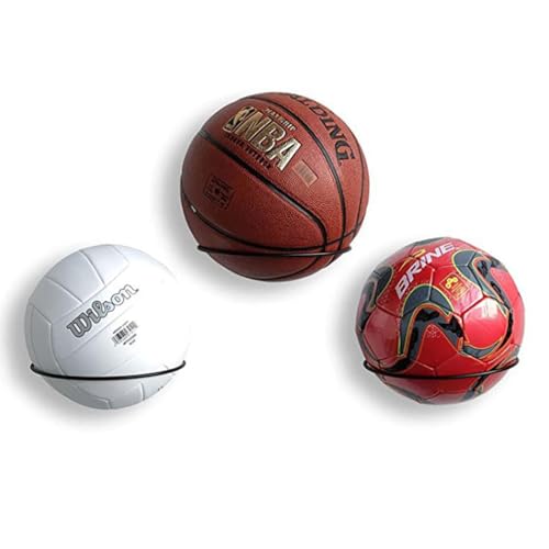 RT&BS Basketball Holder Wall Mount, Ball Display Wall Storage for Basketball, Soccer Ball, Volleyball, Football, Rugby