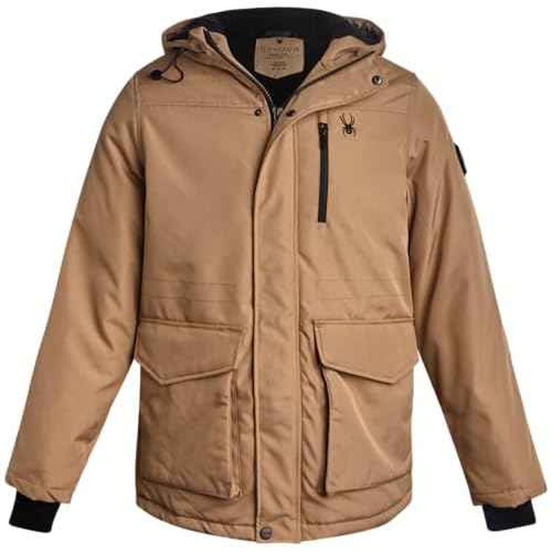 Spyder Mens Winter Coats - Polar Fleece Jacket Parka Down Winter Coat Wind Resistant Waterproof Hooded Jackets for Men
