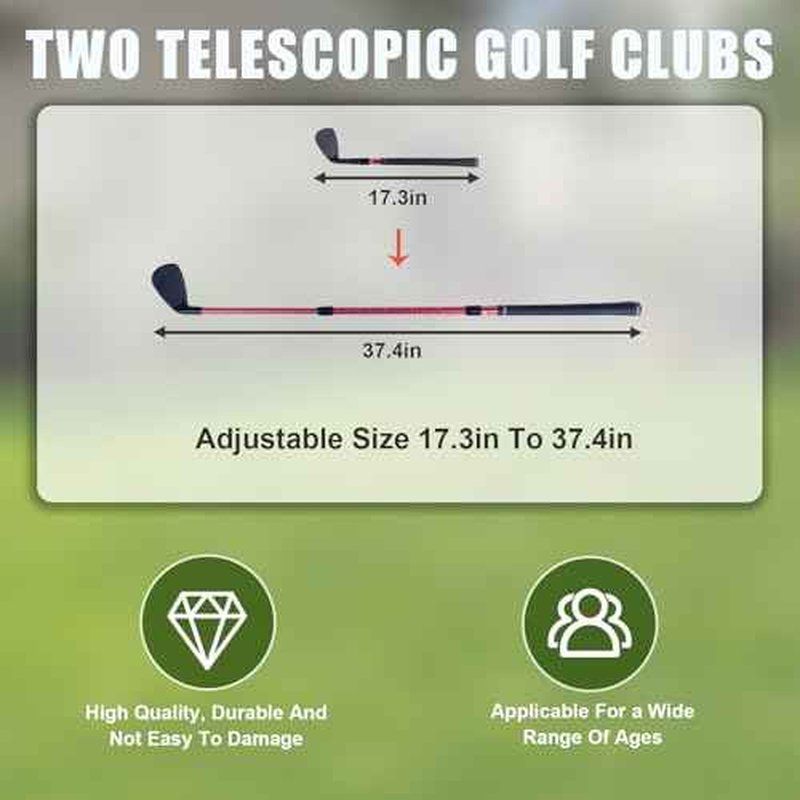 Backyard Golf Game,3pcs Golf Yard Game,with 2 Adjustable Clubs,Suitable for Lawns,Outdoors,Parks and Beaches