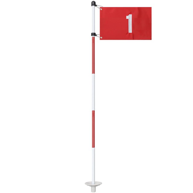 Golf Flagstick, 6 Ft Golf Hole Flags for Putting Green, Double Sided Golf Pin Flag for Yard with 5-Section Pole and Ball Retriever, 1 Pack (Number 1)