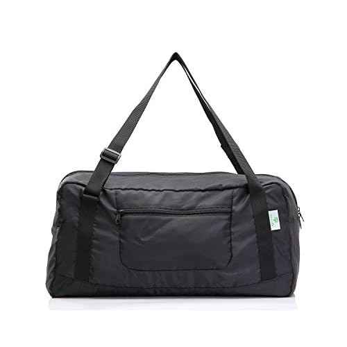 HOLYLUCK Foldable Travel Duffel Bag For Women & Men Luggage Great for Gym (black) One_Size