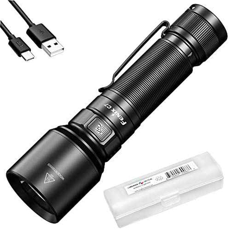 Fenix C7 Rechargeable Flashlight, 3000 Lumen High Lumen USB-C Fast Charging with Lumentac Organizer