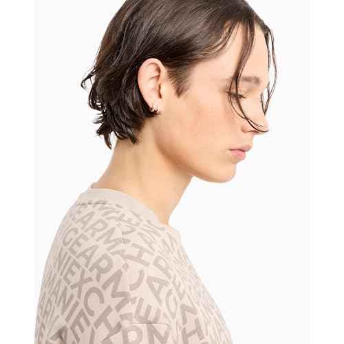 Armani Exchange Men's All Over Logo Stretch Bonded Cotton Crewneck Sweatshirt
