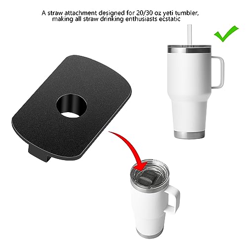 Replacement Straw Lid Attachment Compatible With Yeti Tumber Magslider/Stronghold Lid,2 Pack Straw Parts Cover for Bottle 20/30 Oz Tumbler (Black)