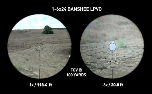 Monstrum Banshee 1-6x24 LPVO Rifle Scope with Offset Scope Mount | Black | BDC B1 Reticle