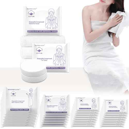 Disposable Towel Set Compressed Towels Large Bath Towel Face Towel Cotton Thick Portable Reusable Washcloth for Travel Camping Hiking Swimming Outdoor Sports Beauty Salon Cleaning Travel Kit for Hotel