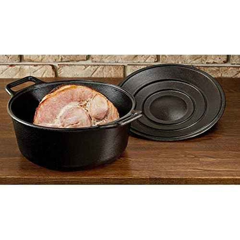 Lodge BOLD Exclusive 7 Quart Premium Pre-Seasoned Cast Iron Dutch Oven with Lid - Dual Handles - Use in the Oven, on the Stove, on the Grill or over the Campfire - Black