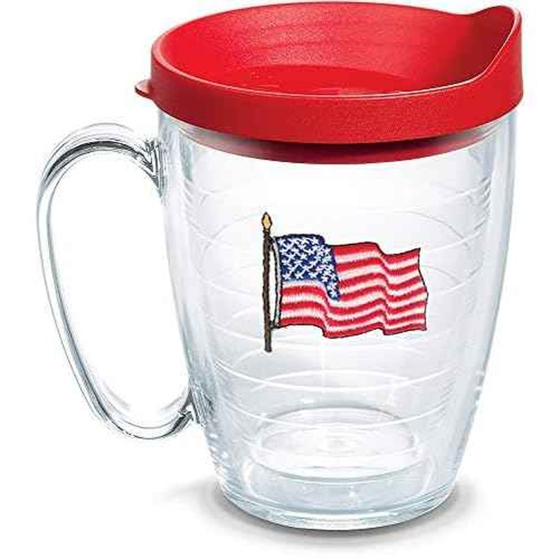 Tervis American Flag Made in USA Double Walled Insulated Tumbler Travel Cup Keeps Drinks Cold & Hot, 16oz Mug, Classic