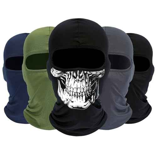 Balaclava Ski Mask, 5 Pack Neck Gaiter Motorcycle Scarf Summer Cooling UV Protector Men/Women