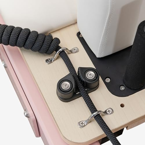 Pilates Reformer,Foldable Pilates Machine Equipment for Home and Studio Cardio Fitness Rebounder Suitable for Beginners and Intermediate Users (Pink)