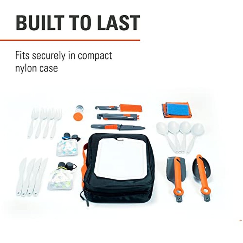 GSI Outdoors Destination Kitchen Set 24?Piece, Full Camp Kitchen Kit, Cutlery for Persons, Pivot Tools, Spice Shakers & Carry Travel Case