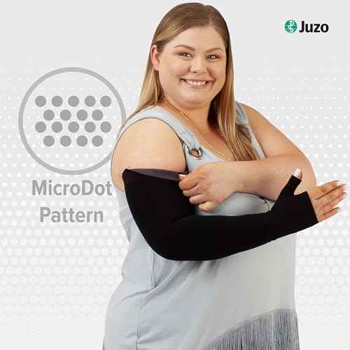 Juzo Soft 2001 20-30mmhg Standard Armsleeve with Silicone Top Band for Women,Beige,2 (II)Long