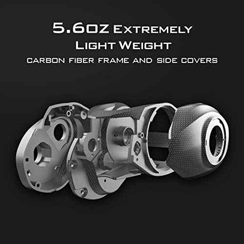 KastKing Zephyr Bait Finesse Baitcasting Reel, Carbon Fiber Fishing Reel - Drag Clicker Version, 7.2:1 Gear Ratio Fishing Reel - 5.6oz Lightweight Bait Finesse System Casting Reel