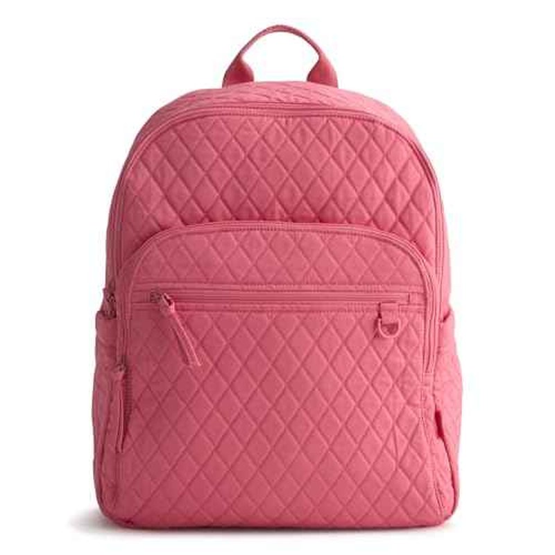 Vera Bradley Women's Premium Cotton Bancroft Backpack Bookbag, Rapture Rose, One Size