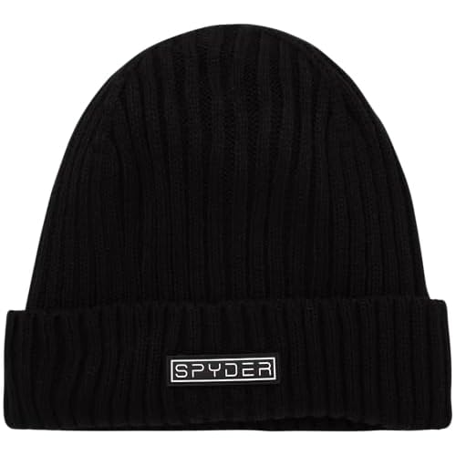 Spyder Knitted Mens Beanie - 1 Pack/2 Pack Cozy Rib Knit Beanie for Men - Warm Winter Hat Skull Cap w/Embroidered Logo Patch