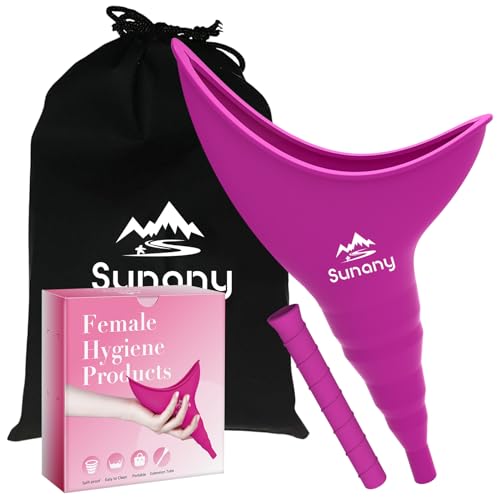 Female Urination Device, Reusable Female Urinal Silicone Women Pee Funnel Allows Women to Pee Standing Up, Portable Womens Urinal is The Perfect Companion for Camping,Outdoor,Travel（Fuchsia）