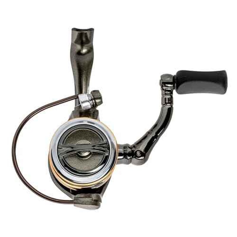 Lew¡¯s Laser Lite Spinning Fishing Reel, Size 100 Reel, 6+1 Bearings, 5.1:1 Gear Ratio, Graphite Frame, Reversible Retrieve, Metallic Gray/Silver/Gold