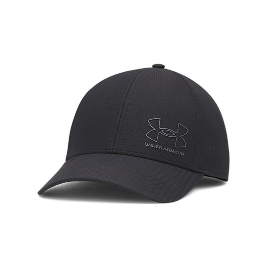 Under Armour Men's Iso-Chill ArmourVent Stretch Fit Hat, (004) Black / / Castlerock, Medium/Large
